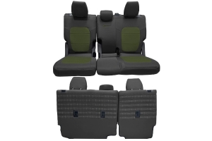 Bartact Tactical Bench Seat Cover, No Armrest - Black w/ Olive - Bronco 4dr 2021+