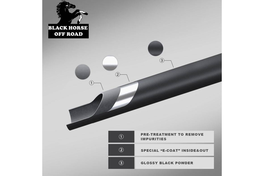 Black Horse Off Road D Grille Guard Kit, Black  - JK