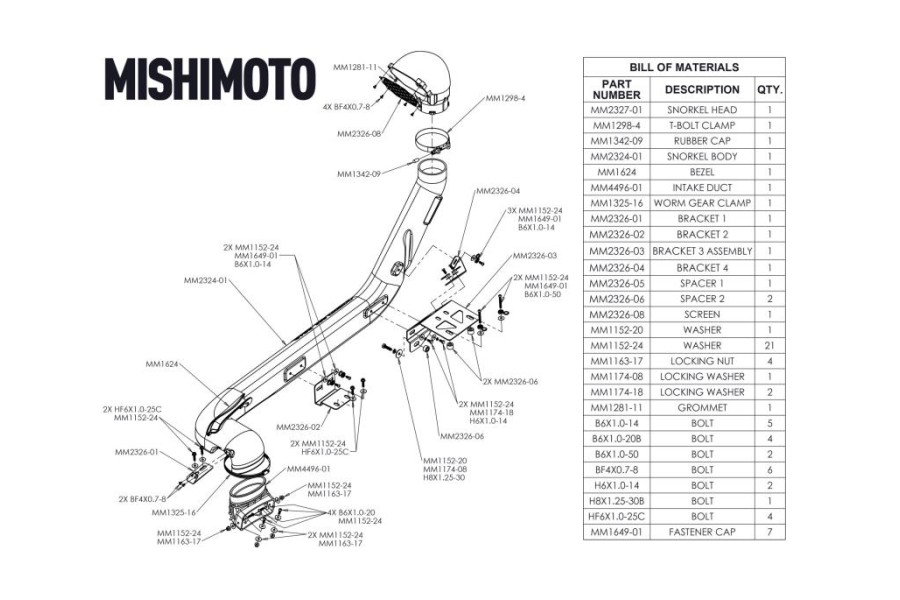 Borne Off-Road Snorkel, Primer Gray  - JL/JT