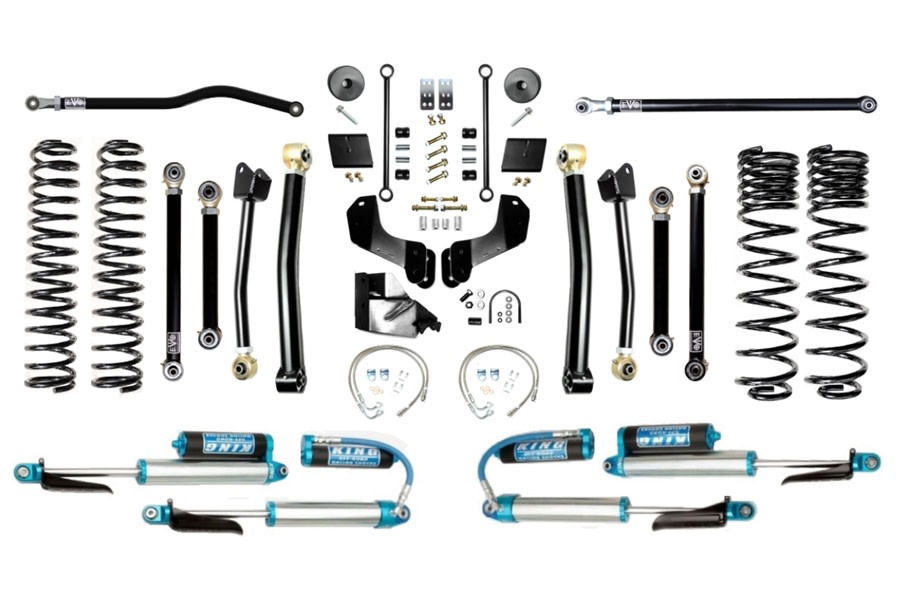 EVO Manufacturing 4.5in Enforcer Overland Stage 4 Plus Lift Kit w/ Comp Adjusters - JT