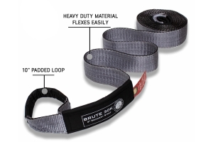 Overland Vehicle Systems Tow Strap 30000 lb. 3in x 30ft Gray With Black Ends AND Storage Bag