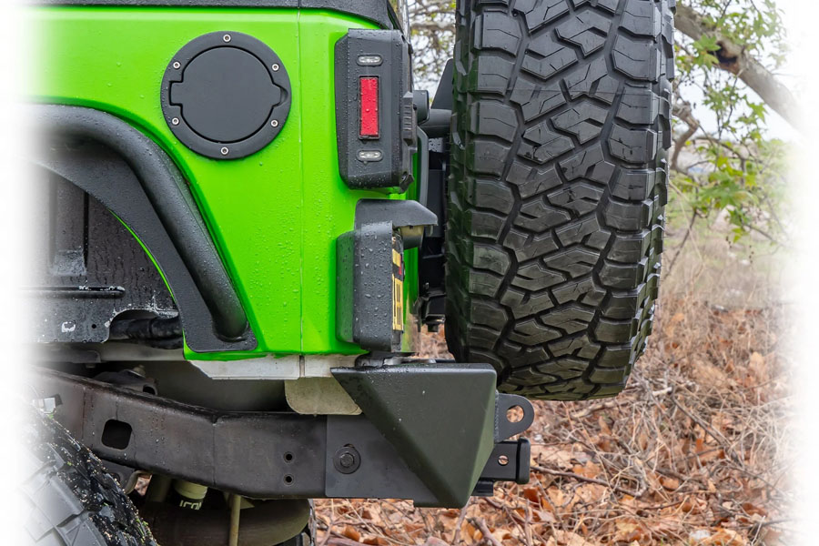 Turn Offroad Rear Bumper w/ LED Pod Lights and Hitch Receiver - JK