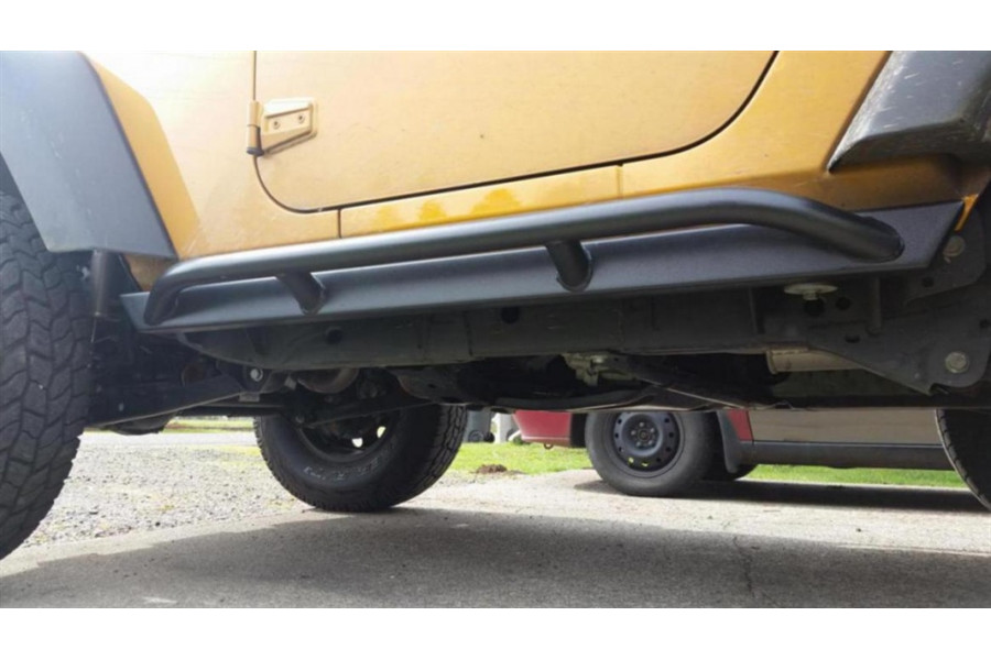 Rock Hard 4x4 Patriot Series Rocker Guards Tube Style - Angled Up - JK 2dr