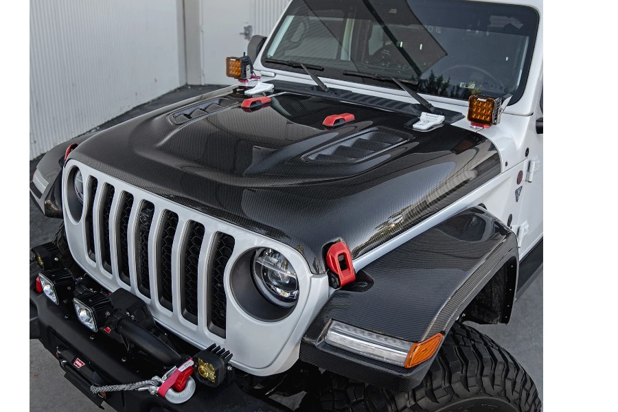 Anderson Composites Type-OE Carbon Fiiber Hood  - JL/JT Rubicon