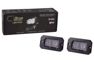 Diode Dynamics SS2 Sport Flush Mount LED Pods - White/Amber Flood