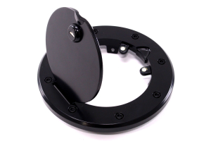 Rugged Ridge Locking Gas Cap Door Black Aluminum - JK