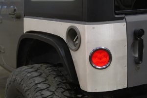 Motobilt Steel Rear Corner Armor w/Round Tail Light Holes  - JK 4dr