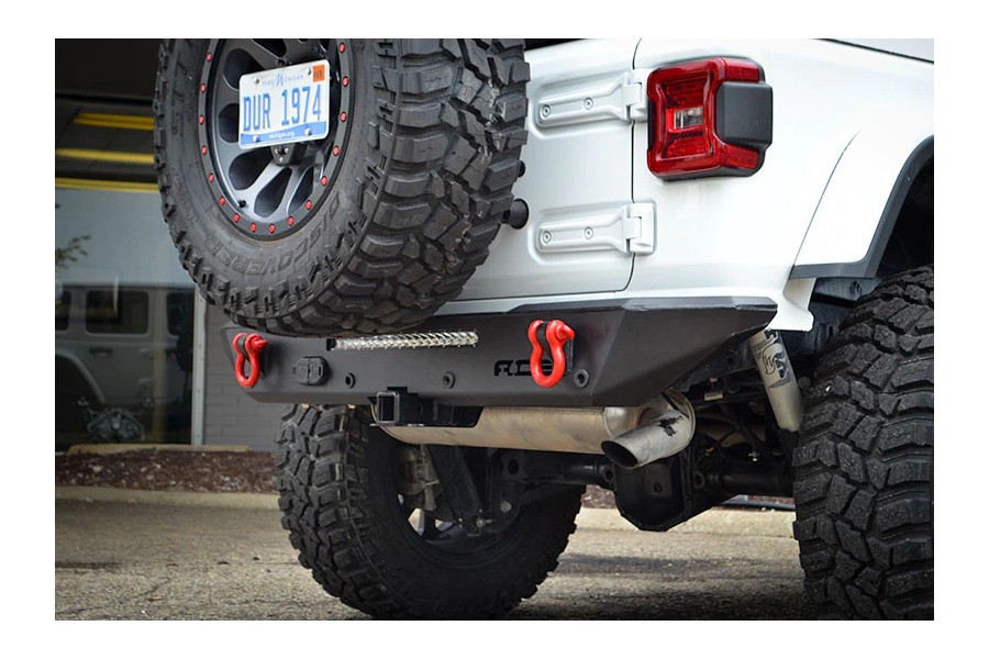 Ace Engineering Halfback Rear Bumper w/ Provisions for Light and Backup Sensors - Texturized Black - JL