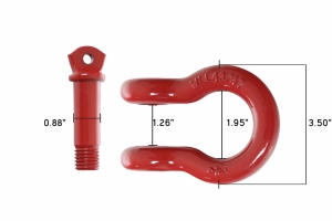 Overland Vehicle Systems 3/4in Recovery Shackle, 4.75-Ton - Red