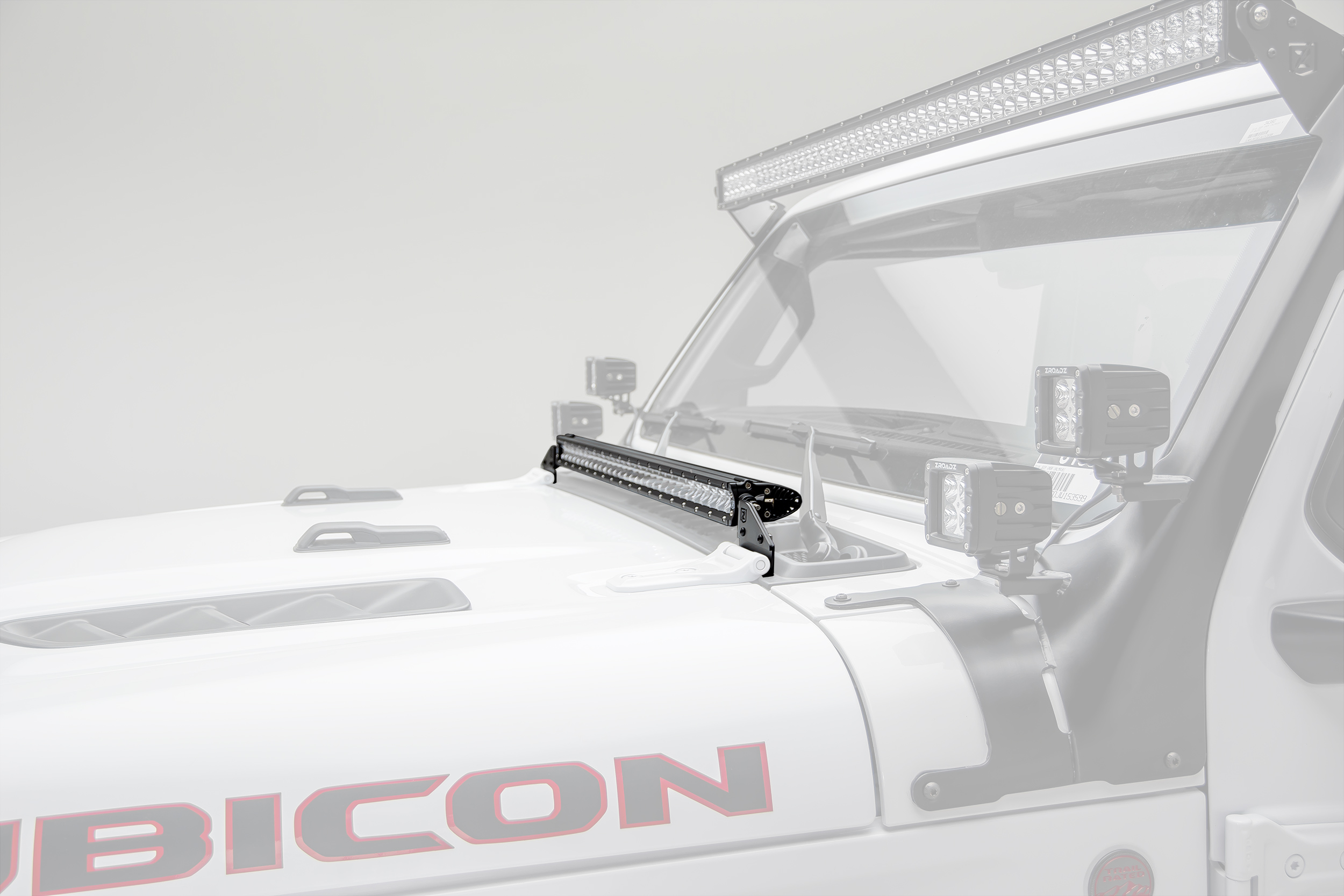 ZROADZ Hood Cowl Mount w/30in Slim LED Light Bar and Wiring Harness - JT/JL