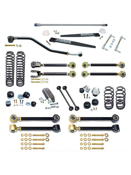 Currie Enterprises Johnny Joint 4in Suspension w/AntiRock and Double Adjustable Upper Arms - TJ