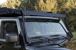 Jeep JK 4dr LOD Sliding Roof Rack Air Deflector Black PC Jeep Unlimited Rubicon 2007 2018 JRR0743 Northridge4x4