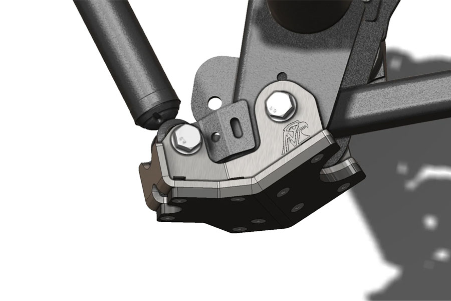 Next Venture Motorsports Rear Shock & Control Arm Skid Plates - Silver Zinc Plating w/ UHMW - JL