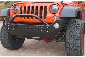 Rock Hard 4x4 Patriot Series Mid Width Front Bumper w Lowered Winch Plate - JK