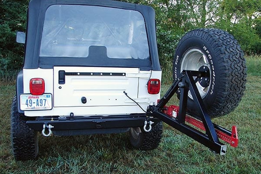 Rock Hard 4x4 Patriot Series Rear Bumper w/ Tire Carrier - Black - LJ/TJ/YJ/CJ