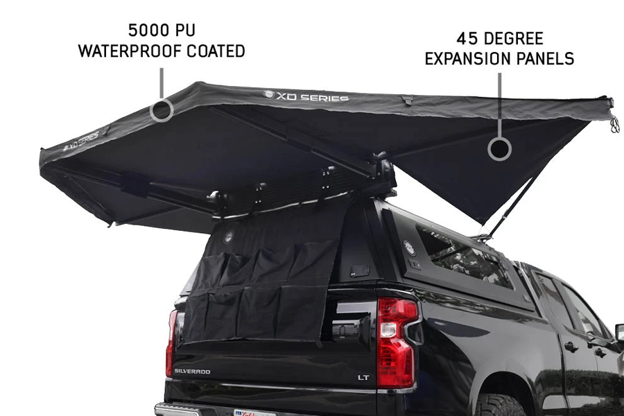 Overland Vehicle Systems XD Nomadic 315 Degree Awning - Black Fabric and Travel Cover 