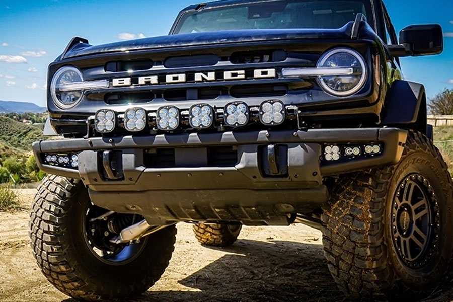 Baja Designs Squadron SAE/Dual S2 Sport Bumper Amber Fog Pocket Light Kit w/ Upfitter - Bronco 2021+