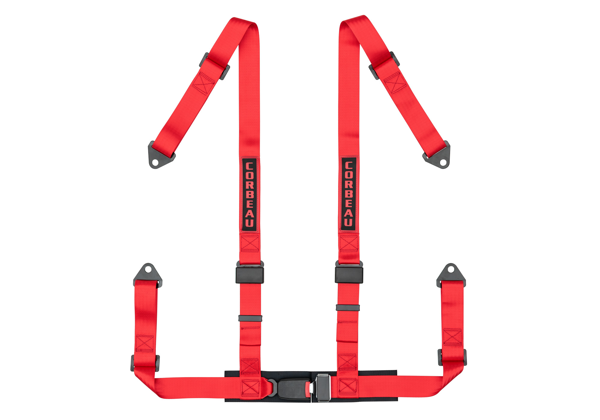 Corbeau 4-Point Harness Belt Red Bolt-in