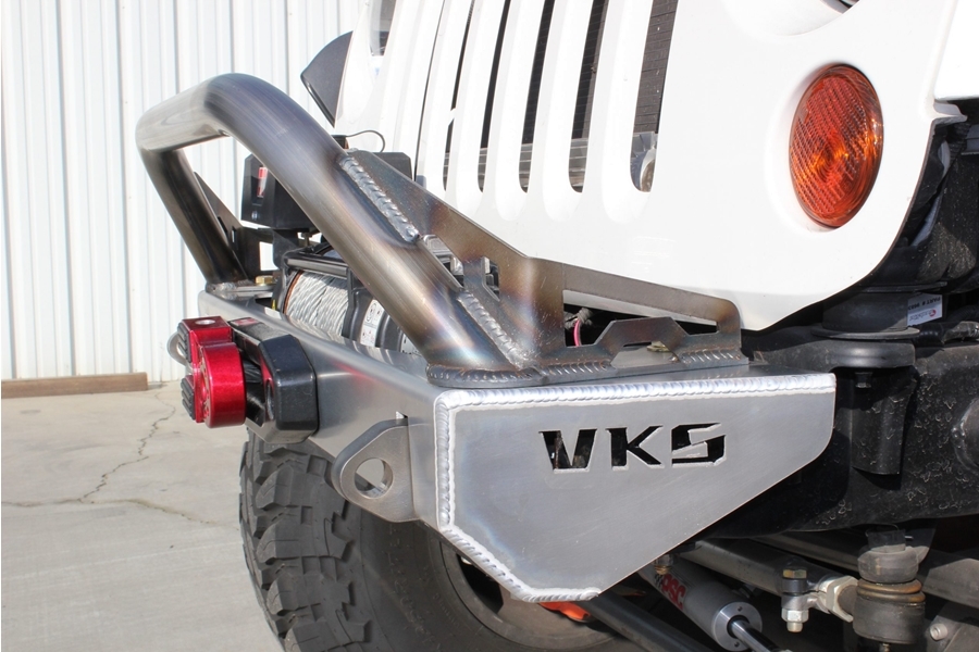 VKS Fab Shorty V3 Front Bumper w/ Hoop - Bare Steel - JK