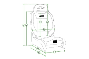 PRP Enduro Elite Reclining Seat, Passenger Side All Black Tweed