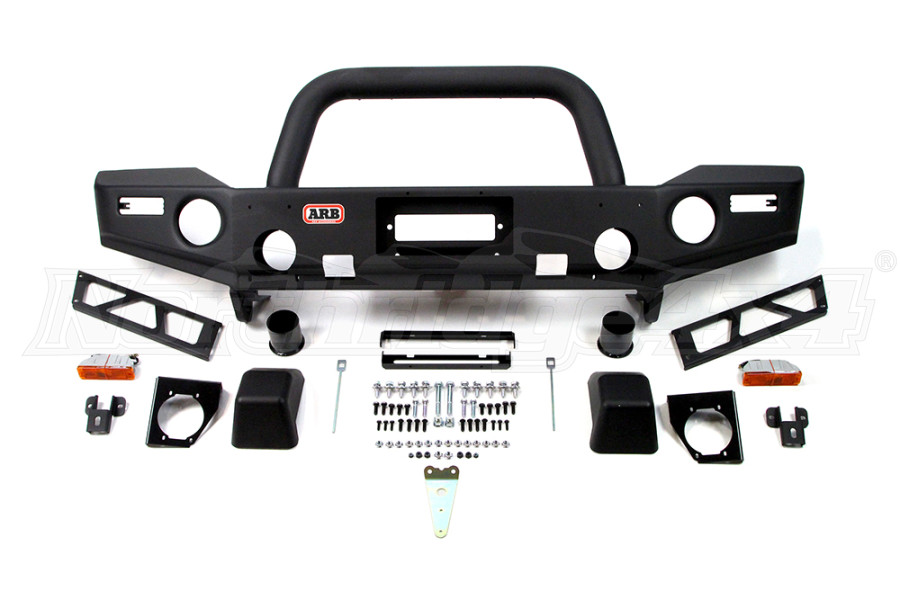 Jeep JK ARB Deluxe Front Bumper w Winch Bull Bar Black - Jeep Rubicon  2007-2018 | 3450230