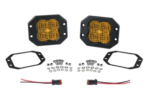 Diode Dynamics SS3 Sport Flush Mount LED Pods, ABL Yellow - Flood