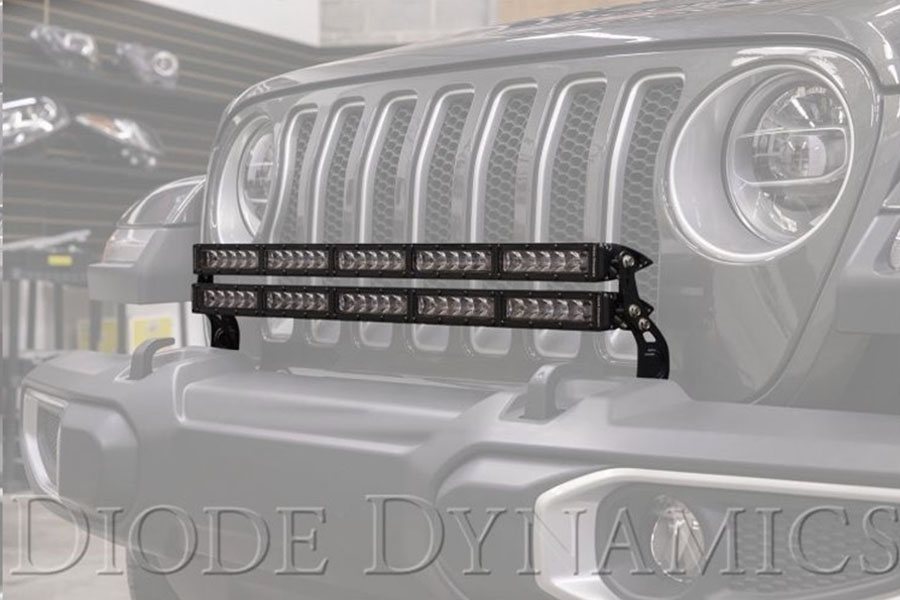 Diode Dynamics 30in Bumper Dual Light Bar Kit, White Driving  - JT/JL 