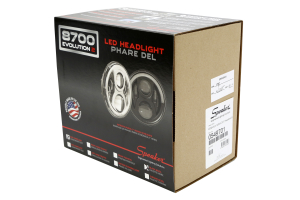 JW Speaker 8700 Evolution 2 Headlamp Black, Single - JK/LJ/TJ/CJ