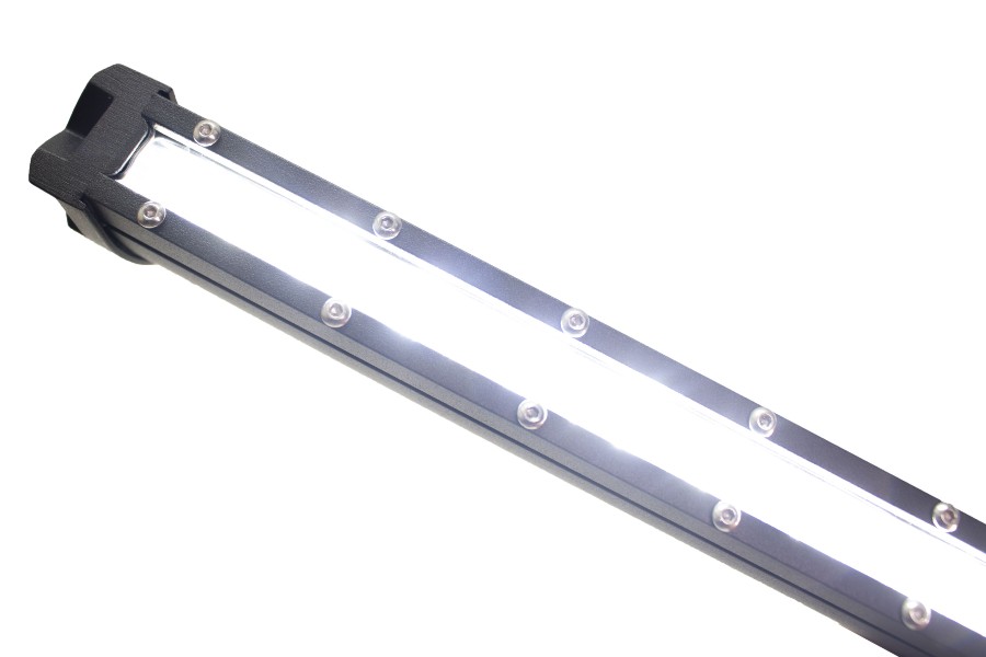 Race Sport Lighting 8in 5w LoPro Ultra Slim 30W LED Running Light Bar with Amber Marker Function, Includes Rocker Switch & Harness