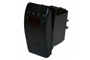 Bulldog Winch Rocker Switch - Momentary (ON)/OFF Lighted Red 3-Pin