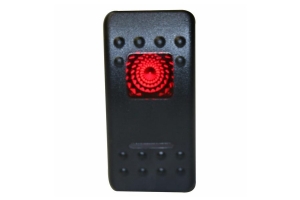 Bulldog Winch Rocker Switch - Momentary (ON)/OFF Lighted Red 3-Pin