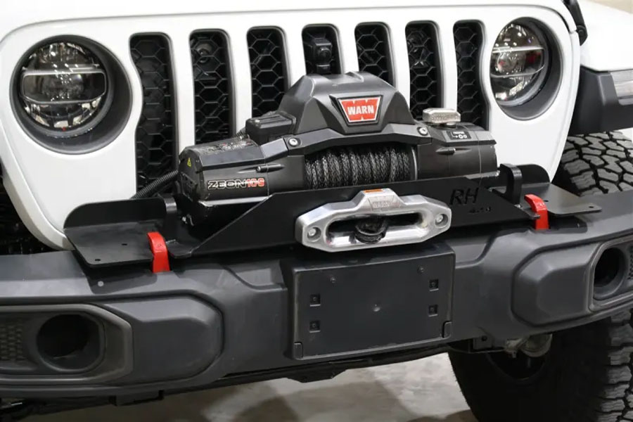 Rock Hard 4x4 Winch Plate for Factory Plastic Bumper - JL/JT