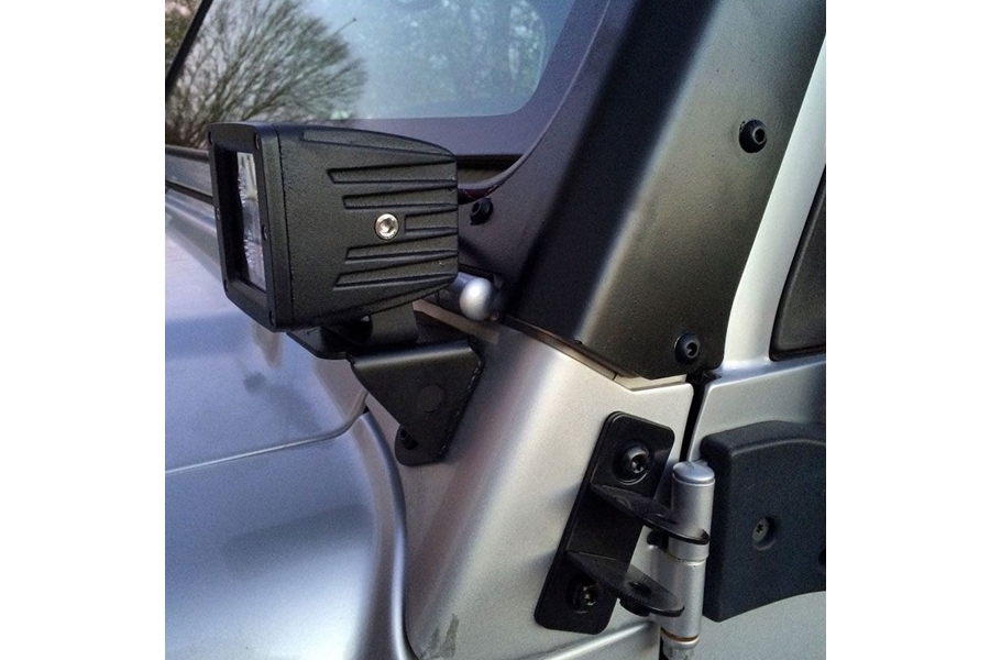 Motobilt A-Pillar LED Light Mounts - Raw Steel - LJ/TJ 