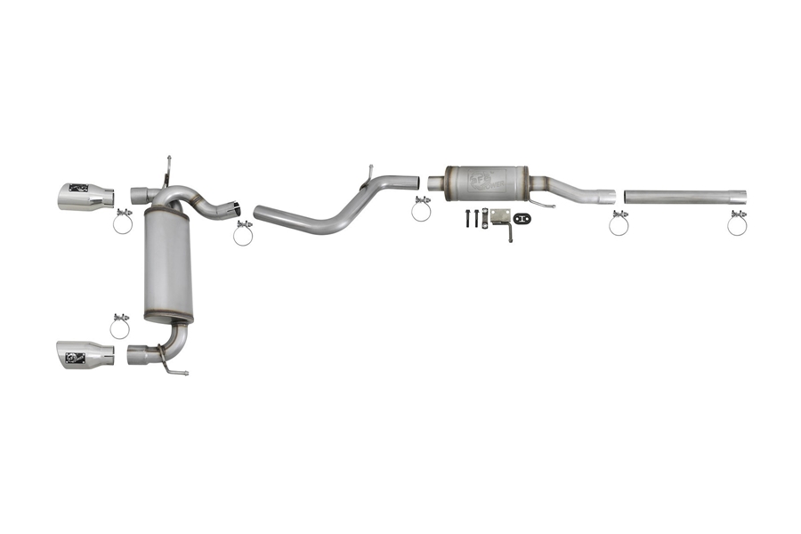 aFe POWER Rebel Series 2.5in Cat-Back Exhaust System w/ Polished Tips  - JK