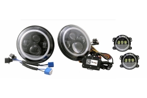 Quake LED Tempest Series 7in HD RGB Headlight/Fog Light Kit - JK/TJ