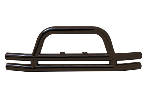 Smittybilt Tubular Front Bumper w/Hoop Gloss Black - TJ/LJ/YJ/CJ