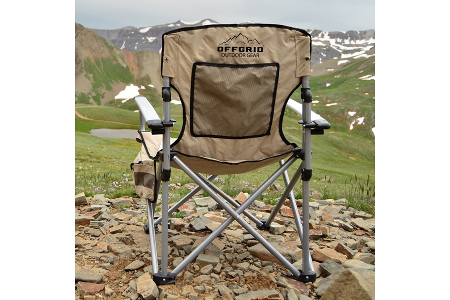 Raptor Series Off Grid Heavy Duty Folding Camping Chair w/ Drink Holder