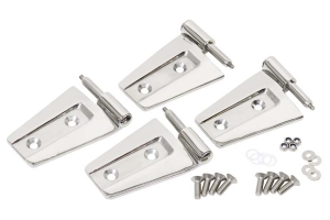 Kentrol 4-Pieces Door Hinge Set - Polished Silver  - JK 2Dr