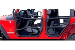 Rugged Ridge Rear Tube Doors Black - JK 4dr