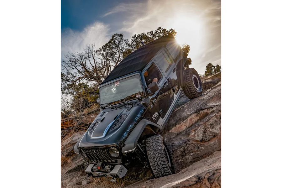 EVO Manufacturing Rock Skins, Aluminum Adhesive - Semi Gloss Black Powder Coat - JL 4dr