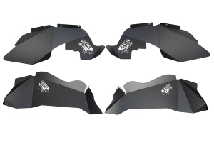 Fishbone Offroad Logo Aluminum Inner Fenders - Black - JK 