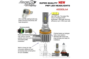Race Sport Lighting PNP Series Plug N Play Super LUX LED Replacement Bulb Kit - 2000 LUX Max Output