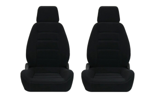 Corbeau Sport Black Cloth Seat Pair