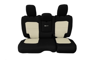 Bartact Tactical Rear Seat Cover w/Fold Down Armrest Black/Khaki - JL 4dr