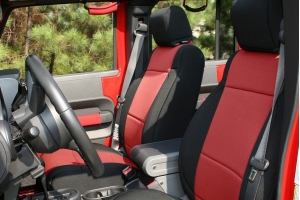 Rugged Ridge Seat Cover Kit Black/Red - JK 2dr 2011+
