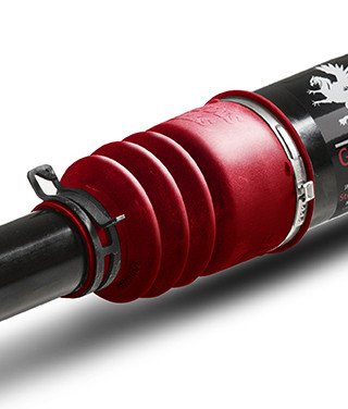 Steer Smarts Yeti XD No Drill Top Mount Draglink w/Griffin Attenuator & Red Bellows - JK
