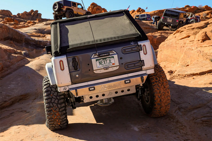 Next Venture Motorsports Rear Aluminum Frame Chop Bumper w/ Baja S2 Cutouts - Bare - JL