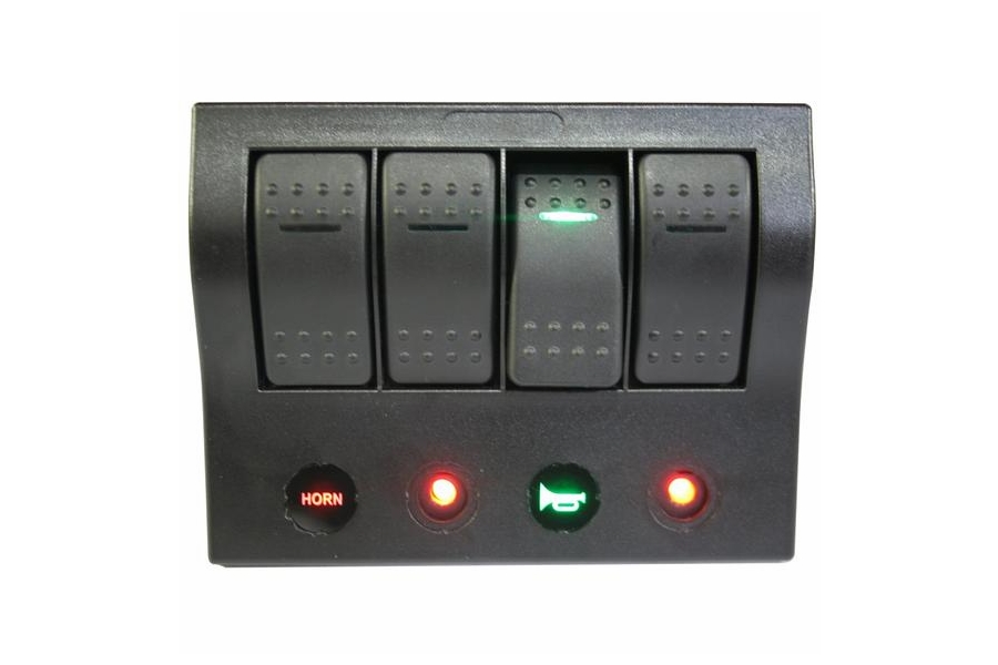 Bulldog Winch 4-Switch Panel w/Lighted Breakers