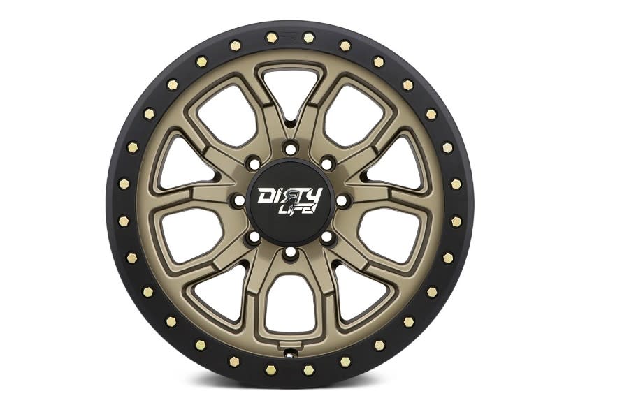 DIRTY LIFE DT-1 9303 SERIES Beadlock Wheel, Satin Gold 17X9 5x5 - JT/JL/JK