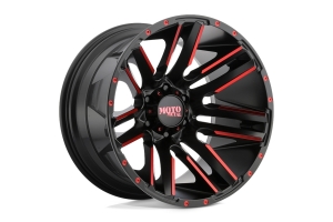 Moto Metal Wheels MO978 Series Razor Wheel, Satin Black w/ Red 20x10 5x5